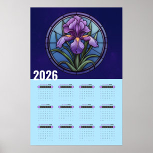 Poster Calendário de Parede Íris Roxa 2026