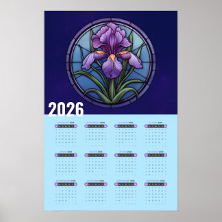 Poster Calendário de Parede Íris Roxa 2026