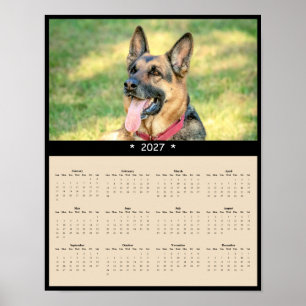 Poster Calendário de Parede Pastor Alemão 2027 - Cães Lea