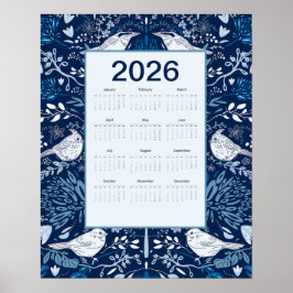 Poster Calendário de Pássaros de 2026