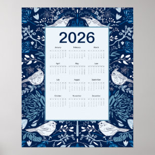 Poster Calendário de Pássaros de 2026