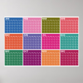 Poster Calendário de Planeador em Branco Vibrante e Negri
