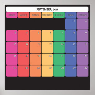 Poster calendário de planejador de setembro de 2017