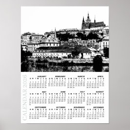 Poster Calendário de Praga 2026, Castelo de Praga, Repúbl