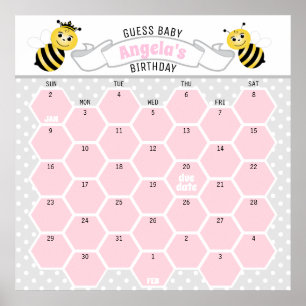 Poster Calendário de Previsão de Aniversário de Bebê Abel