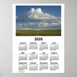 Poster Calendário de Sandhills de 2026 em Nebraska por Ja