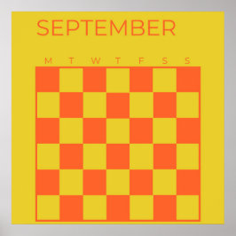 Poster Calendário de Setembro Verificado Sem Data do Limã