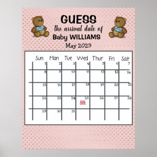 Poster Calendário de Suposição da Data de Nascimento com 
