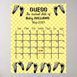 Poster Calendário de Suposição da Data de Nascimento com 