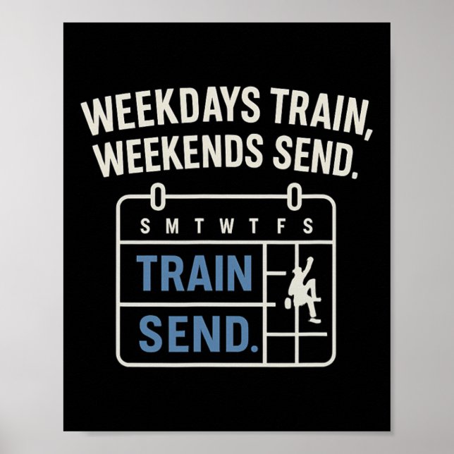 Poster Calendário de Treinamento em Dias de Semana, Envio (Frente)