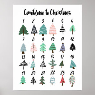 Poster Calendário do Advento para a Contagem Regressiva p