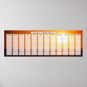 Póster Calendário do aniversário do tamanho da sala de