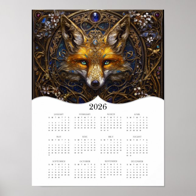 Poster Calendário do Ano de Cheio da Fantasia Celtic Fox  (Frente)
