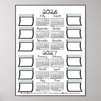 Poster Calendário do Ano Letivo 2026-2027 Fonte em Tecido