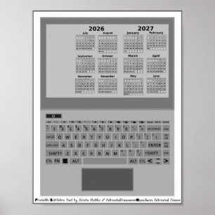 Poster Calendário do Ano Letivo 2026=2027 Teclado de Lapt