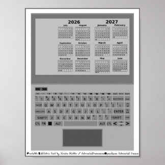 Poster Calendário do Ano Letivo 2026=2027 Teclado de Lapt