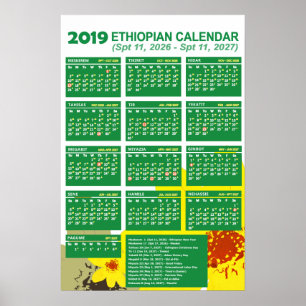 Poster Calendário do Ano Novo Etíope 2019 2026/2027