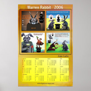 Póster Calendário do coelho 2006 de Warren por Anjo Lafi