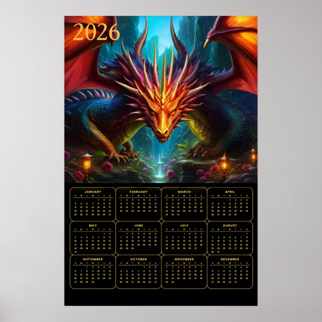 Poster Calendário do Dragão 2026 (Frente)