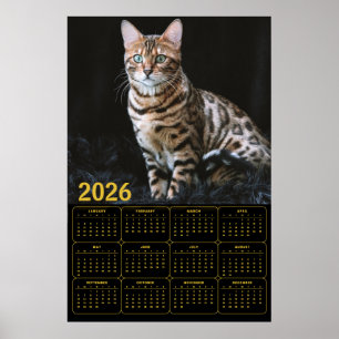 Poster Calendário do Gato Bengal 2026