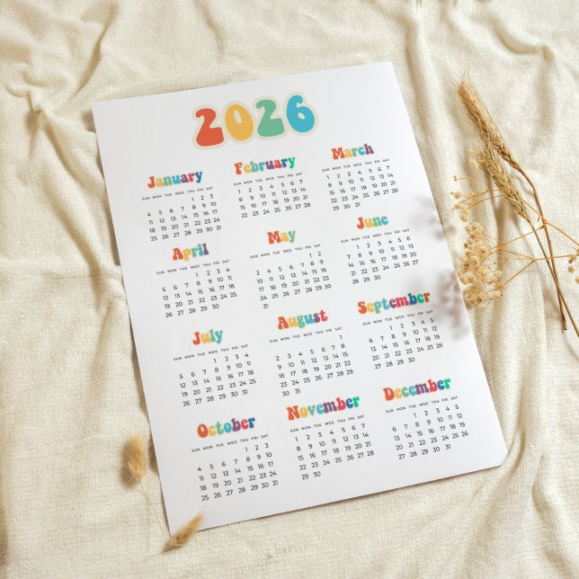 Poster Calendário do Hippie 2025 retroativo 60s (Criador carregado)