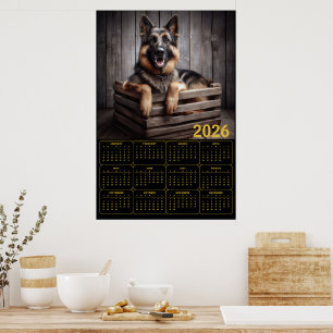 Poster Calendário do Pastor Alemão 2026