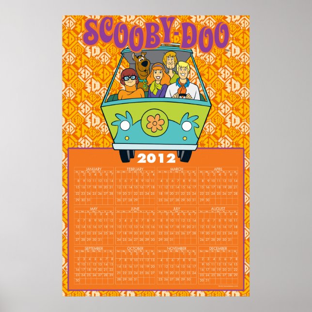 Poster Calendário do Scooby-Doo A Máquina do Mistério 201 (Frente)