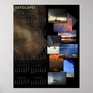 Póster Calendário do Skyscapes 2005