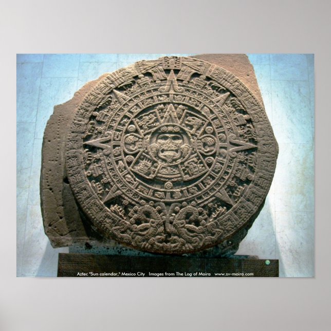 Póster Calendário do Sol asteca, Cidade do México (Frente)