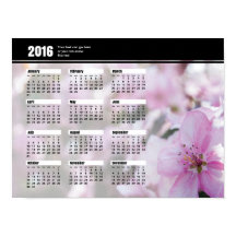 Calendário dos Blossoms do primavera 2016