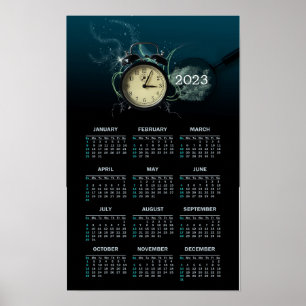 Poster Calendário elegante Relógio 2023 como