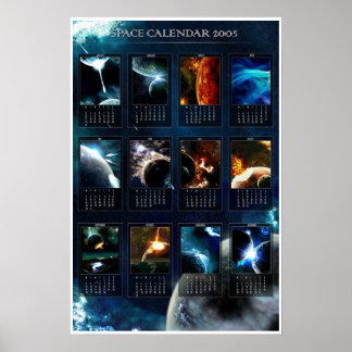 Póster Calendário Espacial 2005