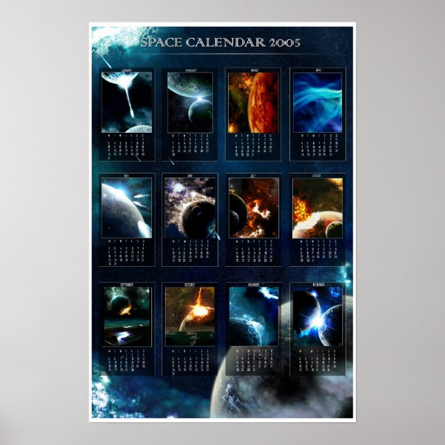 Póster Calendário Espacial 2005 (Frente)