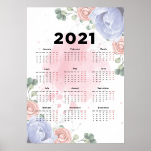 Poster Calendário Floral 2021