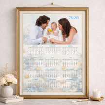 Calendário Floral 2026 com Foto da Família