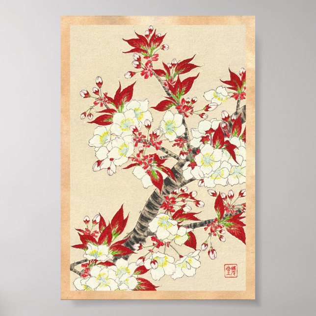Póster Calendário Floral de Kawarazaki Shodo Japão (Frente)