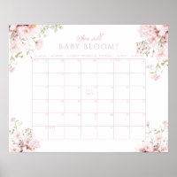 Calendário Floral Rosa Quando a Menina Vai Nascer