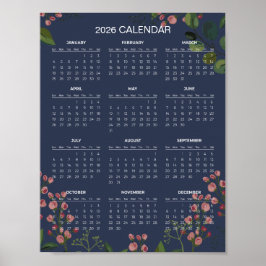 Poster Calendário Floral Simples, porém Elegante 2026 |
