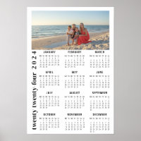 Calendário fotográfico moderno minimalista 2024