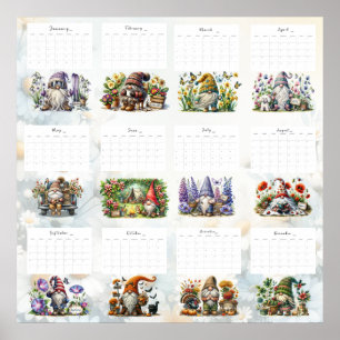 Poster Calendário Gnomo Caprichoso