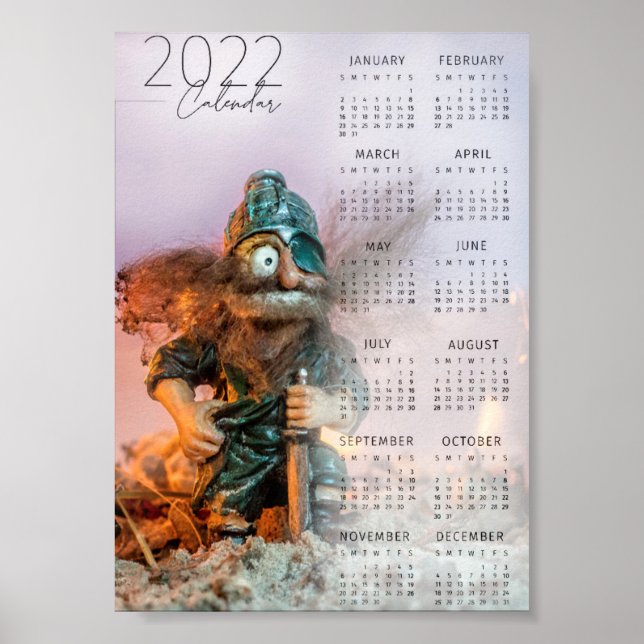 Poster Calendário inspirado nos Vikings para 2022 (Frente)