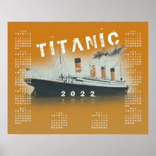 Poster Calendário Laranja Queimado do RMS Titanic 2022