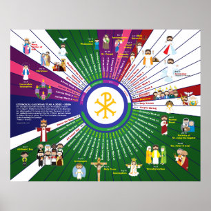 Poster Calendário Litúrgico dos Santos Felizes 2026 Ano A