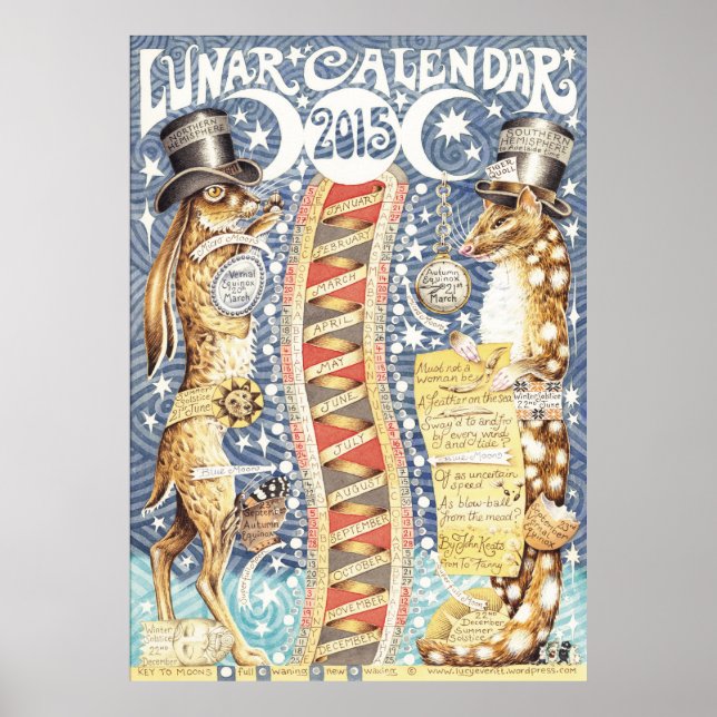 Póster Calendário Lunar 2015 (Frente)