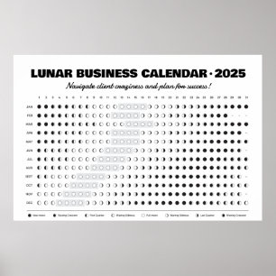Poster Calendário Lunar de Negócios Afeto da Lua Cheia