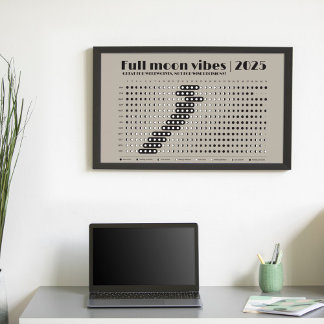 Poster Calendário Lunar de Negócios Afeto da Lua Cheia