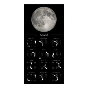 Póster Calendário Lunar de Parede 2026 35,5 x 71 cm