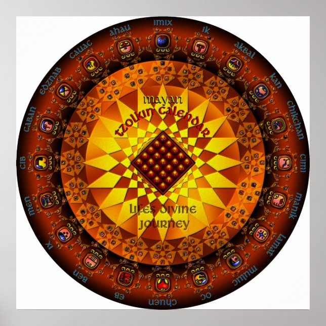 Póster Calendário Maia Tzolkin (Frente)