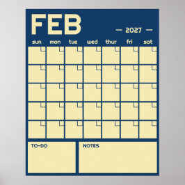 Poster Calendário Mensal de Parede Grande e Colorido sem 
