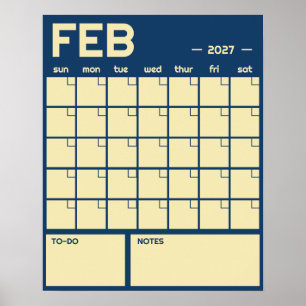 Poster Calendário Mensal de Parede Grande e Colorido sem 